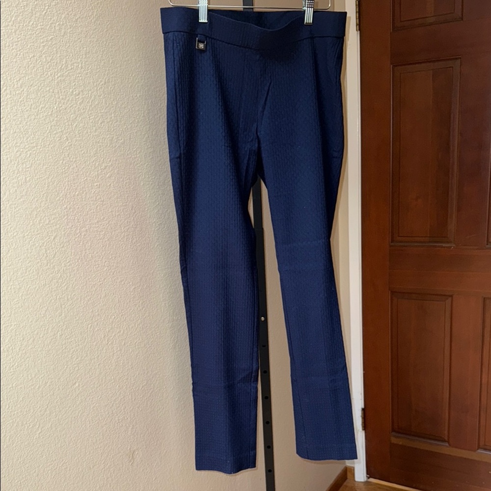 Rafaella Comfort Trousers Pants Full-Length Texture Easy Pull On Size 8